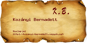 Kozányi Bernadett névjegykártya