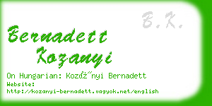 bernadett kozanyi business card